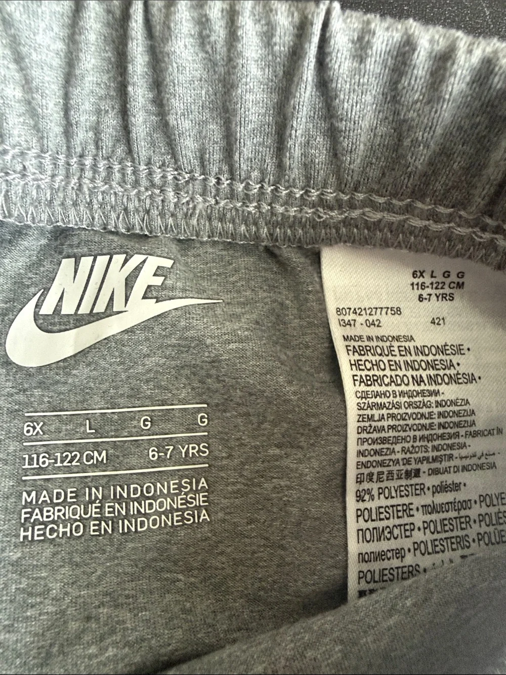 Nike Girls Gray Performance Leggings